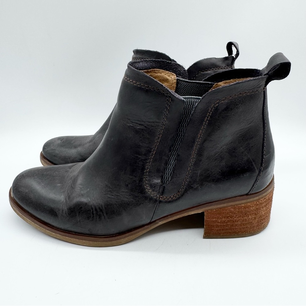 KORKS by Kork-Ease Tea Chelsea Booties Dark Grey Stacked Heel Minimalist‎ Office - Picture 6 of 11